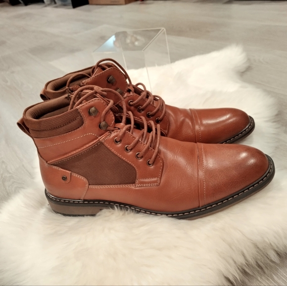 Men's Steve Madden Brown Side Zip Boots Size 11 - Picture 4 of 9